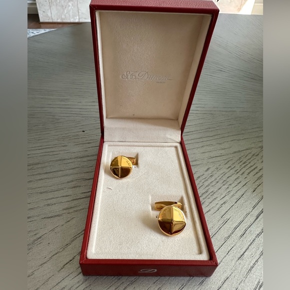 S.T. DUPONT iconic signature style 18k gold cufflinks - Picture 3 of 9